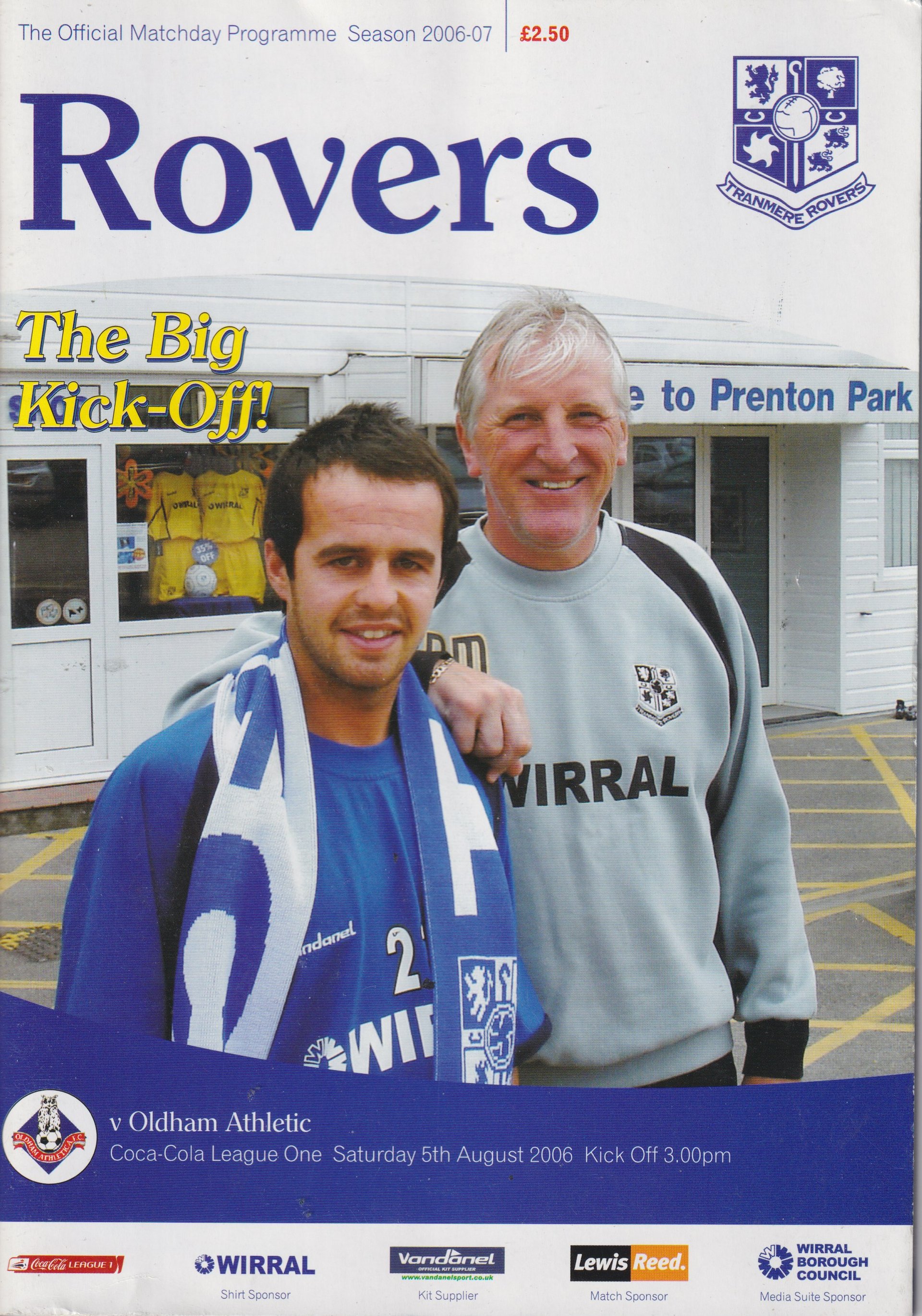 Tranmere Rovers v Oldham Athletic match programme